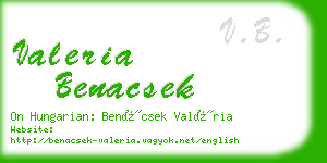 valeria benacsek business card